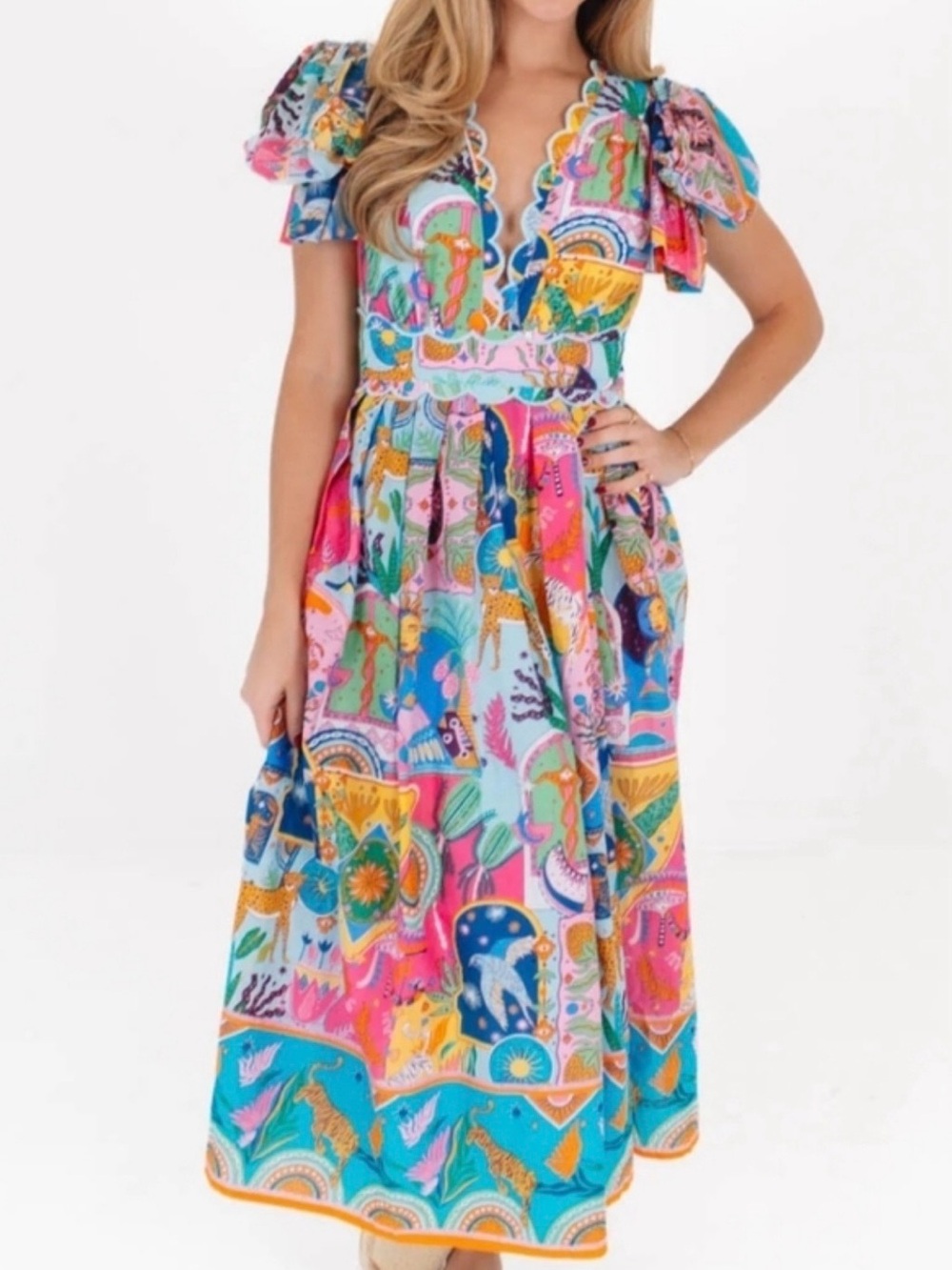 J.Marie Sloane Bow Sleeve Maxi Dress.